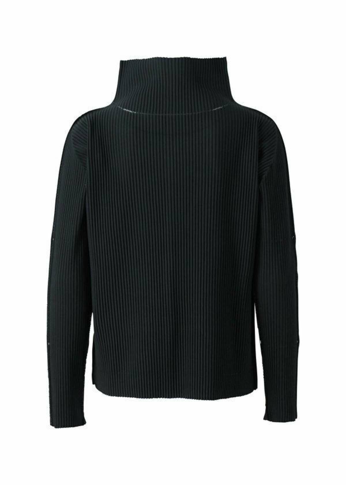 me ISSEY MIYAKE FINE KNIT PLEATS BLACK TOP