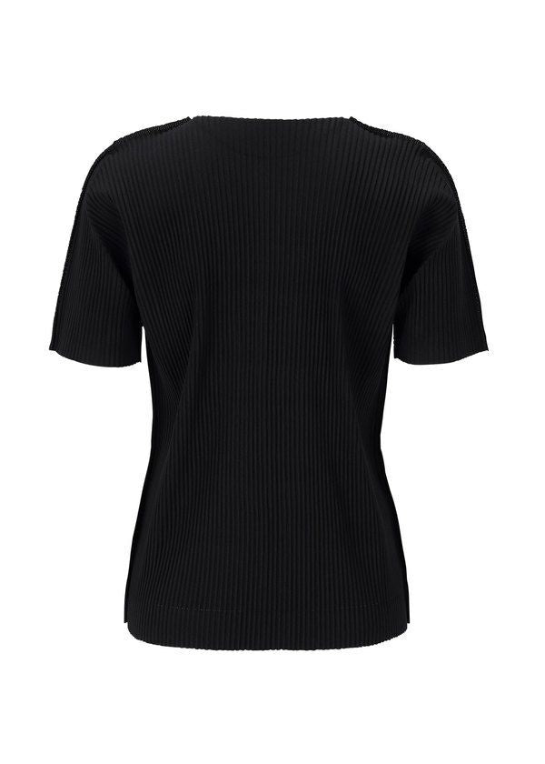 me ISSEY MIYAKE FINE KNIT PLEATS BLACK TOP