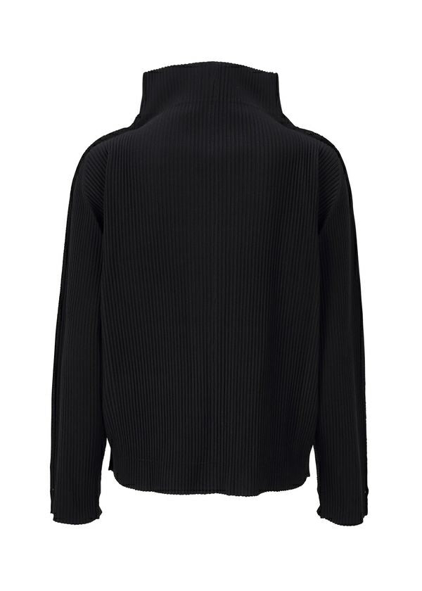 me ISSEY MIYAKE FINE KNIT PLEATS BLACK CARDIGAN