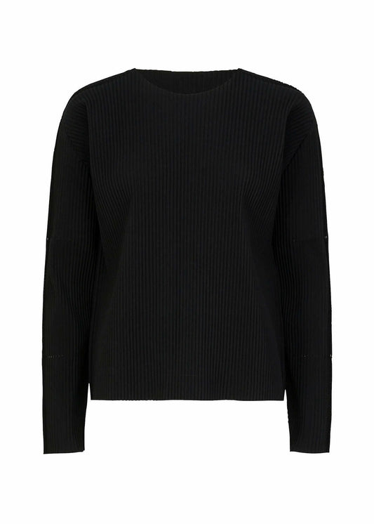 me ISSEY MIYAKE  FINE KNIT PLEATS BLACK TOP