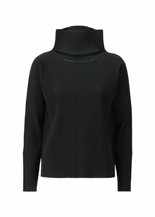 me ISSEY MIYAKE  FINE KNIT PLEATS BLACK TOP