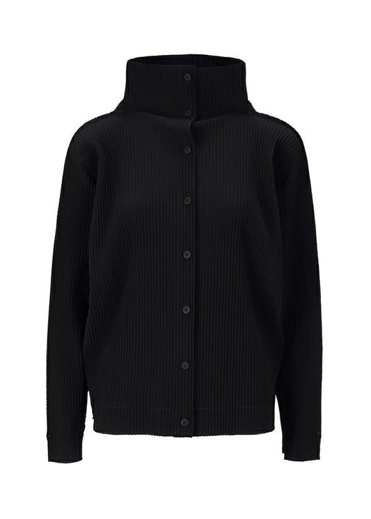 me ISSEY MIYAKE  FINE KNIT PLEATS BLACK CARDIGAN